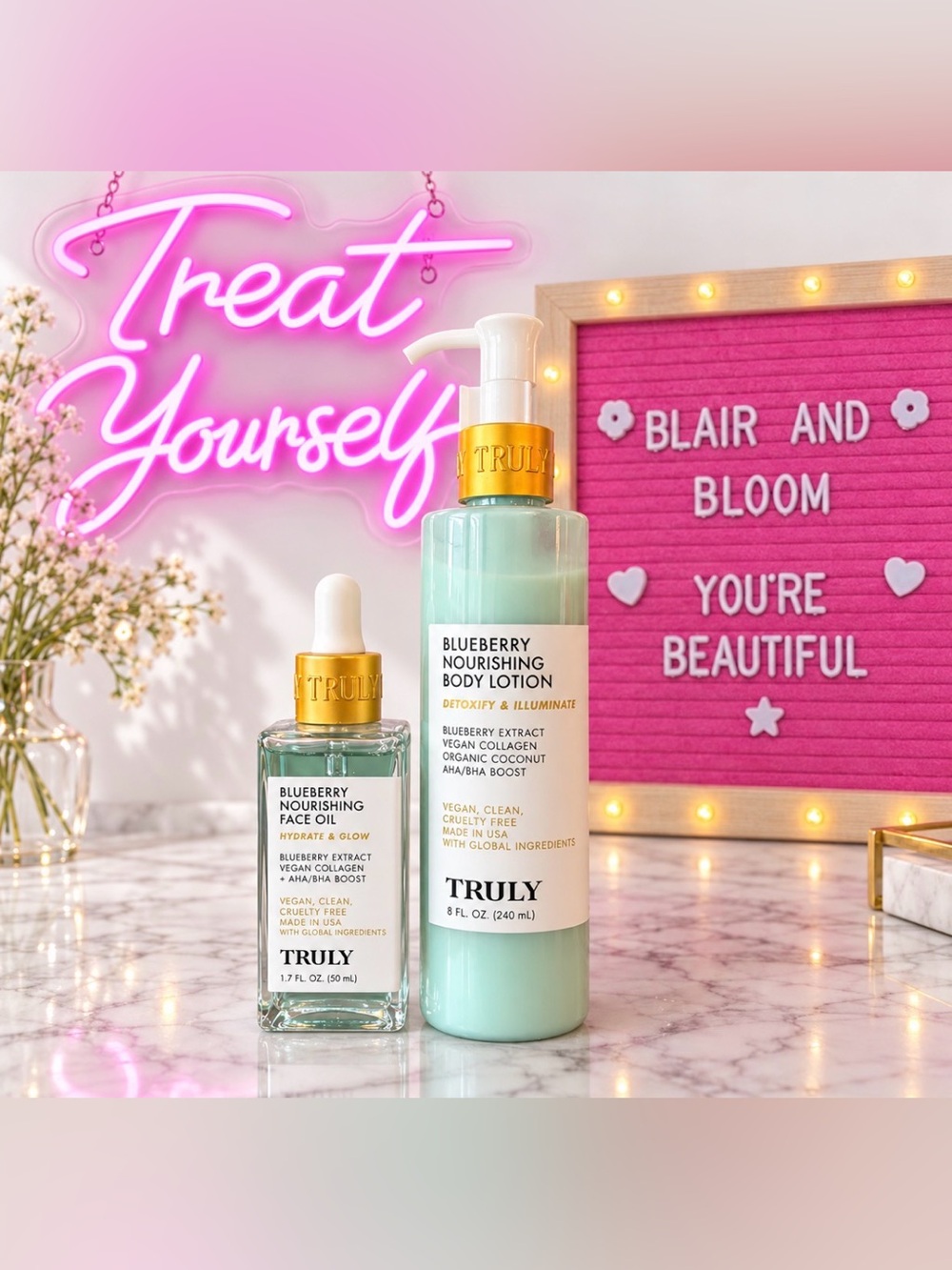 Truly Beauty Blueberry K Lotion & Face Oil Bundle-Discontinued